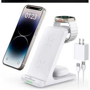 Triple Wireless Charger Station 3 Devices Multi Pad Desktop Charging